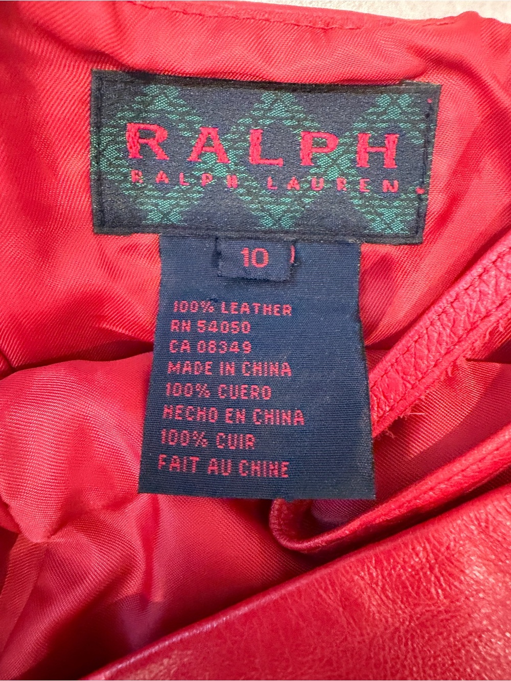 Ralph Lauren Vintage Red Leather Dress - Picture 2 of 7